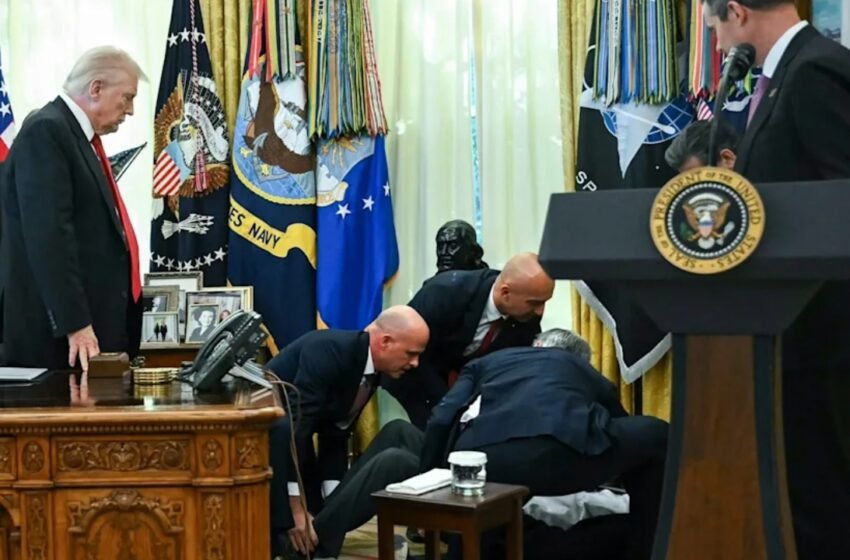  Çfarë ndodhi në Shtëpinë e Bardhë? Bie në tokë gjatë fjalimit përfaqësuesi i…