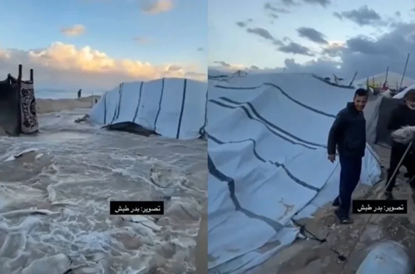  Stuhia e fortë dimërore godet Gazën, mijëra tenda të shkatërruara – një grua e vrarë