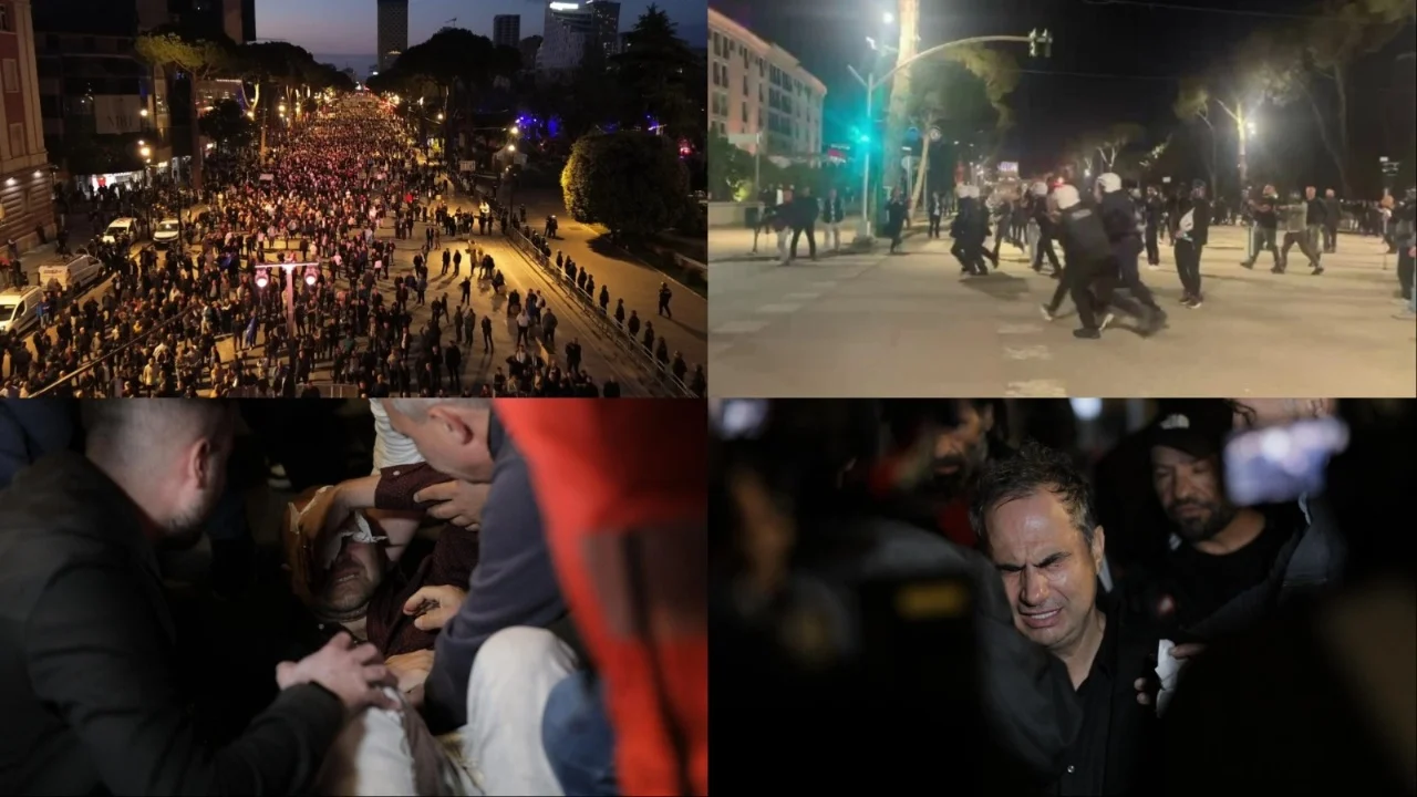 tensione-ne-tirane-gaz-uje-dhe-te-lenduar-gjate-protestes